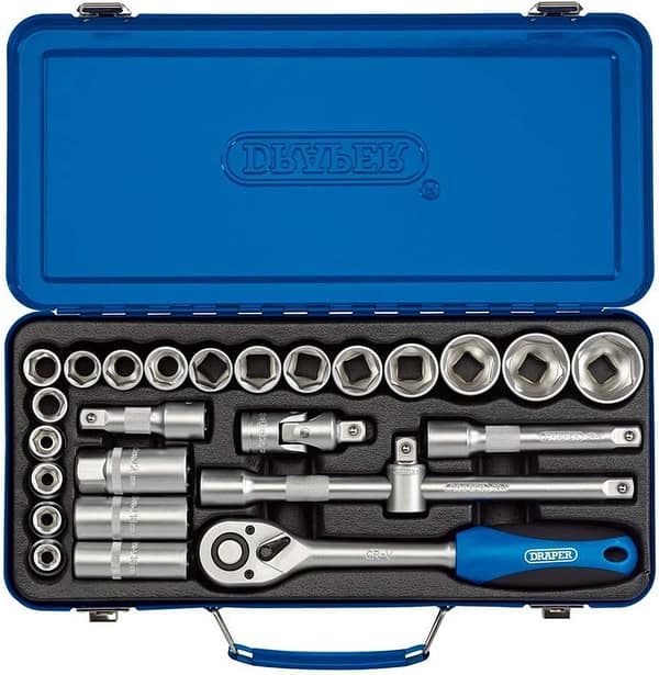 Draper 16368 1/2-Inch Square Drive Square Drive Metric 26 Piece Socket Set