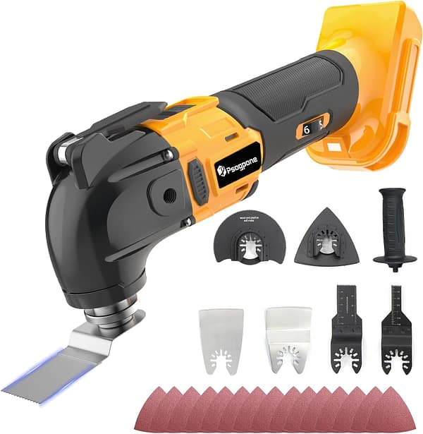 Oscillating Multi Tool for Dewalt 18V Battery Cordless Brushless Oscillating Tool with 6 Variable Speed, 4° Oscillation Angle, 23Pcs Accessories for Cutting Sanding Scraping Polishing (No Battery)