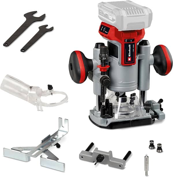 Einhell Power X-Change 18V Cordless Wood Router Tool - Brushless Motor, 35mm Stroke Height, Fine Depth Adjustment - TP-RO 18 Li BL Router Woodworking - Battery and Charger Not Included