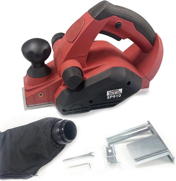 LUMBER JACK Electric Hand Planer 910W Power Wood Planning with 82mm Width, Planing Depth Adjustment, 16500 RPM Woodworking Tool includes Blades & Dust Bag