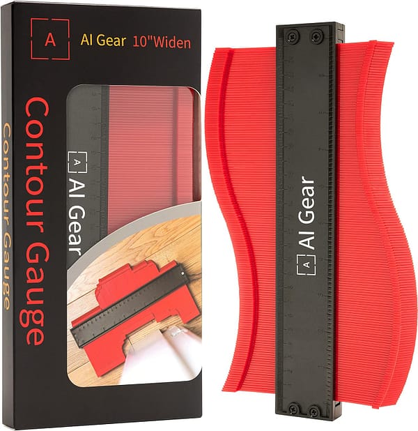 AI Gear Contour Gauge Duplicator 10 Inch Widen Profile Tool Precise Measuring of Irregular Shapes for Laminate Wood Tiling and Flooring
