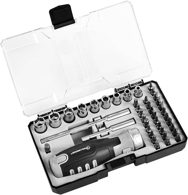 ROLLINGDOG Ratchet Screwdriver Set - 42PC Screwdriver Bit Set Smooth Ratcheting Driver,includes 1PC Ratchet Screwdriver, Extension Bars, and Various Bits,Ideal for Versatile Applications
