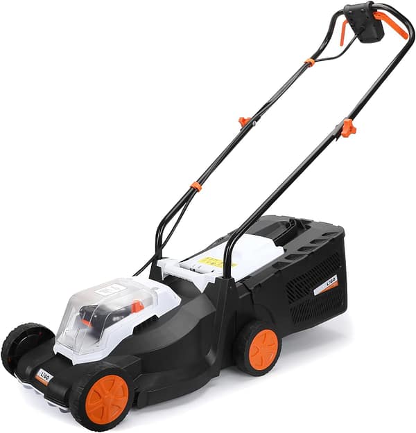 LIGO 20V Cordless Lawnmover 13 Inch Lawn Mover, 3 Cutting Height Adjustment for Garden and Yard, with 2 * 2.0Ah Battery and Fast Charger
