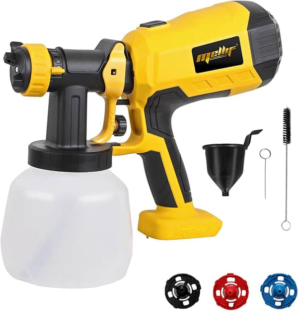 Mellif Paint Sprayer Cordless for DeWalt 18v Battery Powered HVLP Power Spray Gun (Tool Only, No Battery, No Charger) Orange + Black
