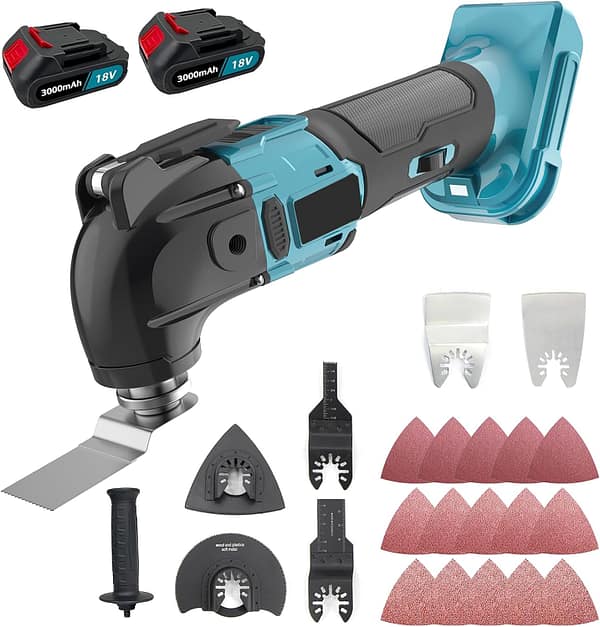 Oscillating Multi Tools, Cordless Multitool, Brushless Oscillating Saw Compatible with 18V Battery, Include 22pcs Accessories for Cutting, Sanding, Scraping