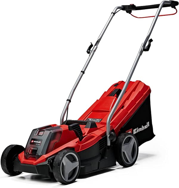 Einhell Power X-Change 18/33 Cordless Lawnmower With Battery and Charger - 18V, Brushless Motor, 33cm Cutting Width, 30L Grass Box, 5 Cutting Heights - GE-CM 18/33 Li Battery Lawn Mower