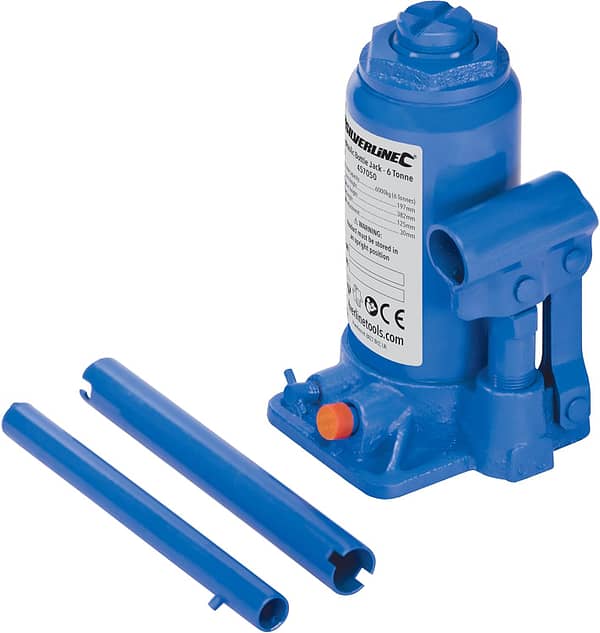Silverline Hydraulic Bottle Jack 6 Tonne (457050), BLUE