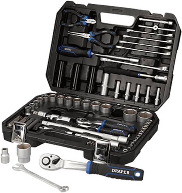 Draper 83 Piece HI-TORQ Socket Set - 21444 - Metric 1/4" and 1/2" Sq Dr Tool Kit