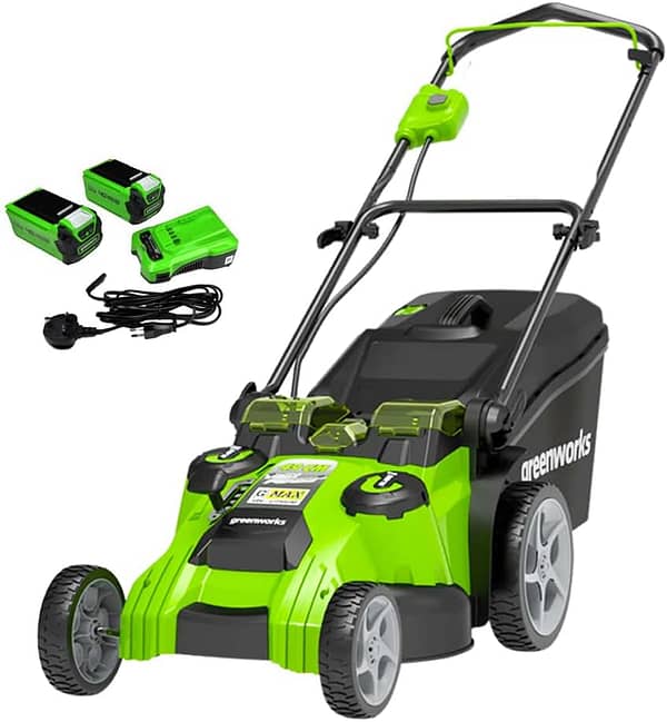 Greenworks 40V Lawnmower 49cm Including Batteries & Charger Mower Garden Rotary