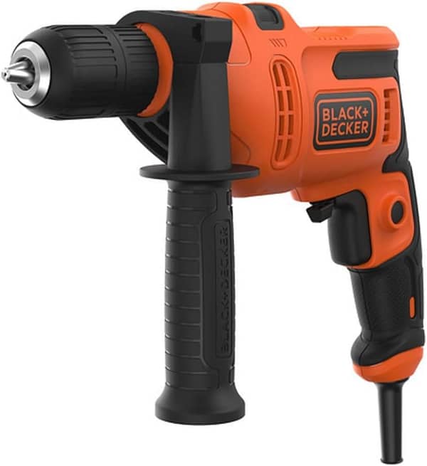BLACK+DECKER Hammer Drill, 13mm Keyed Chuck, 13mm Drilling Capacity for Masonary and Steel, 20mm Drilling Capacity for Wood, 0-2900 RPM, 500W, BEH200-GB
