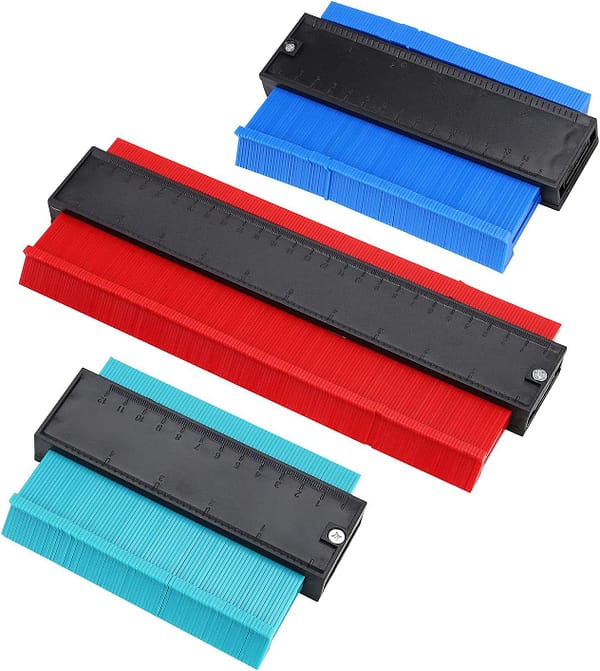 Taylor & Brown 3 Pack Plastic Metal Profile Copy Gauge Contour Gauge Duplicator Standard Wood Marking Tool Tiling Laminate Tiles General Tools contour duplicate gauge (6in+7in+11in, green+blue+red)