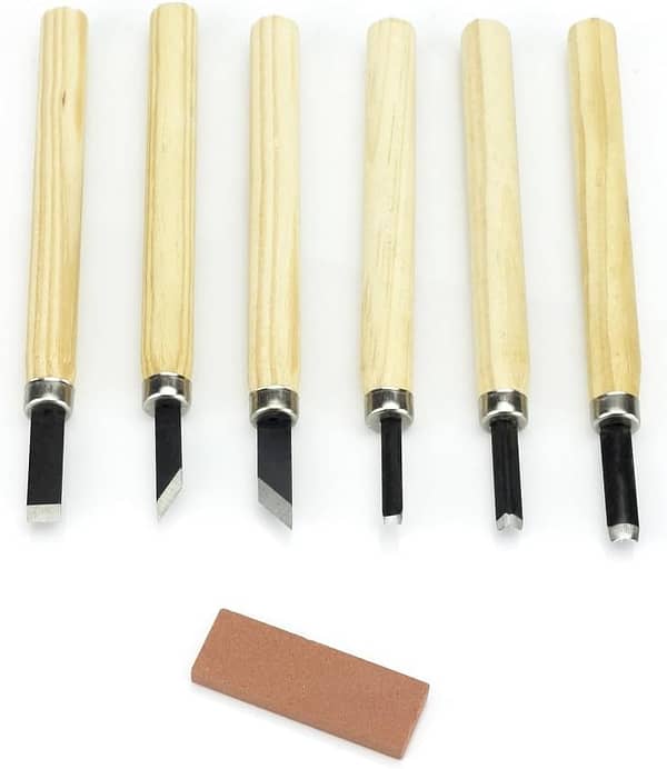 Modelcraft PCT1006 Wood Carving Set with Sharpening Stone - Silver (1-Piece)