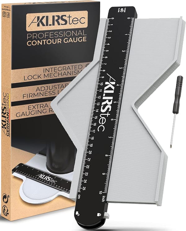 KLRStec Professional Contour Gauge - High quality needle gauge with stopper for transferring profiles - Contour Gauge with extra large measuring range (73x258mm)