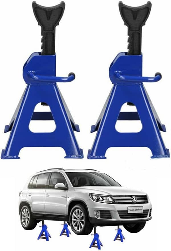 Ratcheting Axle Stand, 3 Ton Adjustable Heavy Duty Axle Jack Stands for Car Caravan Van Vehicle Stand Lifting Tool,Garage Workshop Steel,9-Stage Height,190 x 200 x 235 mm