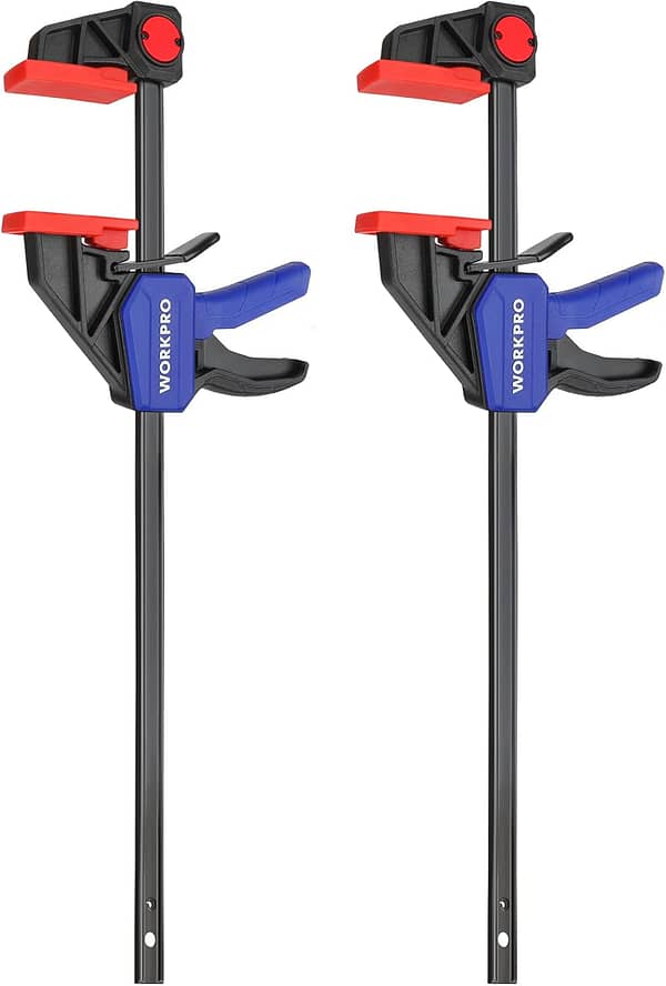 WORKPRO 305mm Ratchet Bar Clamp Set, 440mm Spreader, Quick Release and One-Handed Clamp, Ideal for Woodworking and DIY Projects, 2 Pack