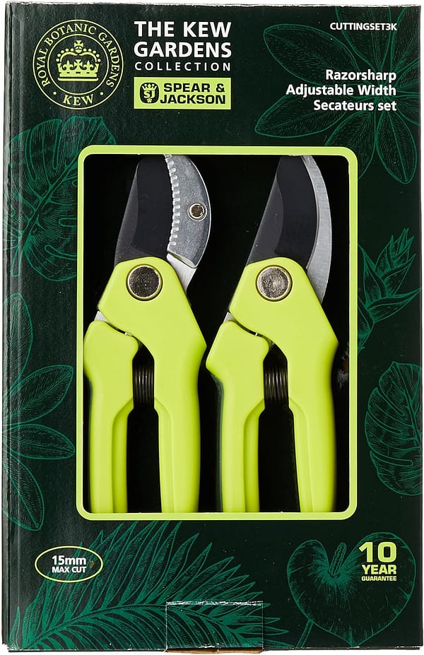 Spear & Jackson CUTTINGSET3K Kew Gardens Razorsharp Bypass and Anvil Secateurs Set, Blue